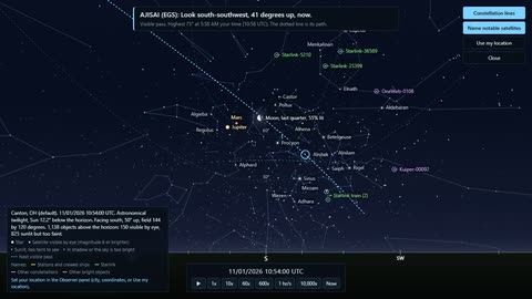 Look up with named satellites